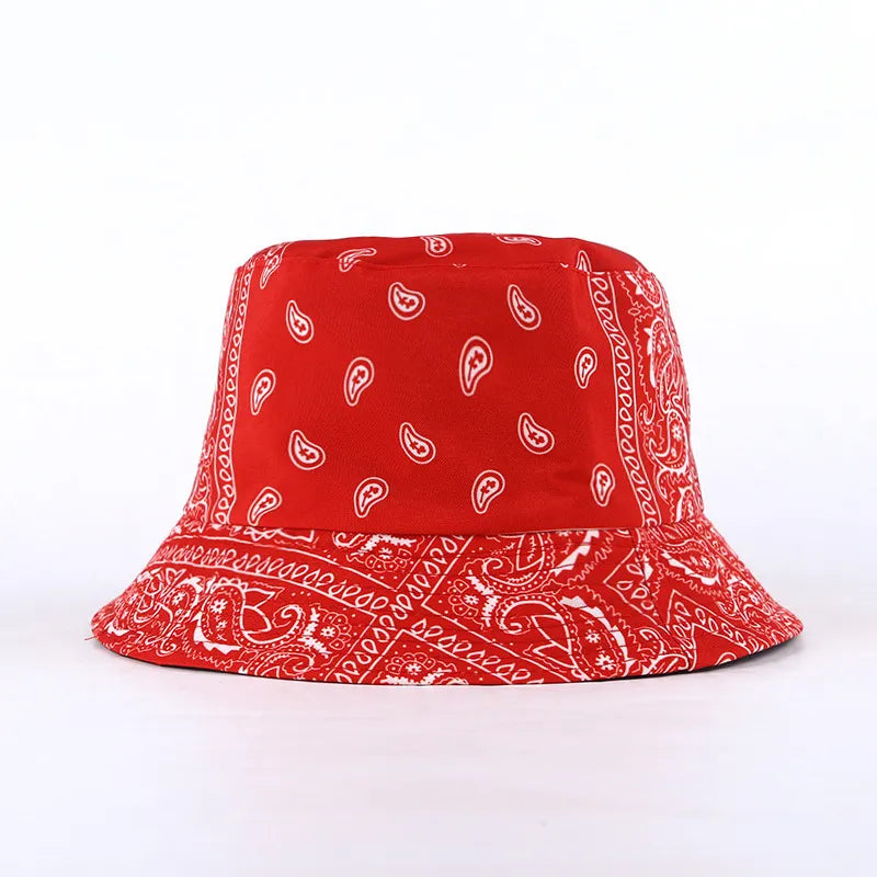 New Unisex Pattern Cotton Bucket Hat Men Women Cotton Double-Sided Sun Cap Summer Panama Fashion Fold Sun Fishing Fisherman Hats