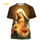 2022 Blessed Virgin Mary 3D Printing T Shirt Personality Fashion Faith Style Short Sleeved Men/Women Casual Streetwear Top