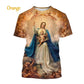 2022 Blessed Virgin Mary 3D Printing T Shirt Personality Fashion Faith Style Short Sleeved Men/Women Casual Streetwear Top