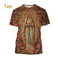 2022 Blessed Virgin Mary 3D Printing T Shirt Personality Fashion Faith Style Short Sleeved Men/Women Casual Streetwear Top