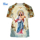 2022 Blessed Virgin Mary 3D Printing T Shirt Personality Fashion Faith Style Short Sleeved Men/Women Casual Streetwear Top