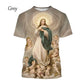 2022 Blessed Virgin Mary 3D Printing T Shirt Personality Fashion Faith Style Short Sleeved Men/Women Casual Streetwear Top