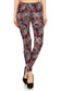 Floral Print High Waist Basic Solid Leggings With 1 Elastic Waistband