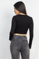 Twisted Velvety Long Sleeve Crop Top