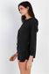 Black Racer Back Detail Long Sleeve Hooded Top & Short Set