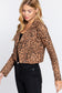 Leopard Print Faux Suede Biker Jacket