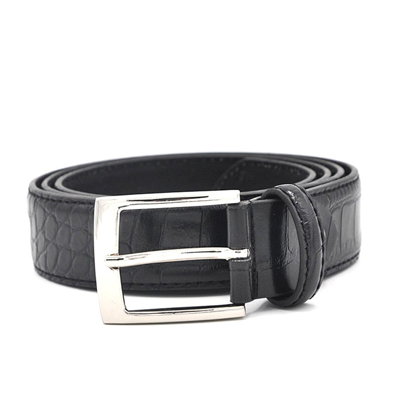 Mens Fashion Waist Belts Faux Crocodile Pattern With Split Leather Luxury Male Designer Belt Accessories Factory Price