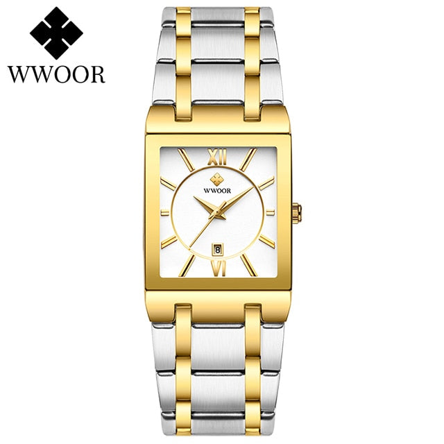 Simple Women Watches Fashion Square Quartz Watch Womens WWOOR Top Brand Luxury Gold Ladies Dress Business Waterproof Wrist Watch