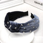 Fashion Cloth Headbands Korean Style Simple Solid Color Woman Drilling Stars Knotted Wide Side Velvet Hairbands Hair Accessories