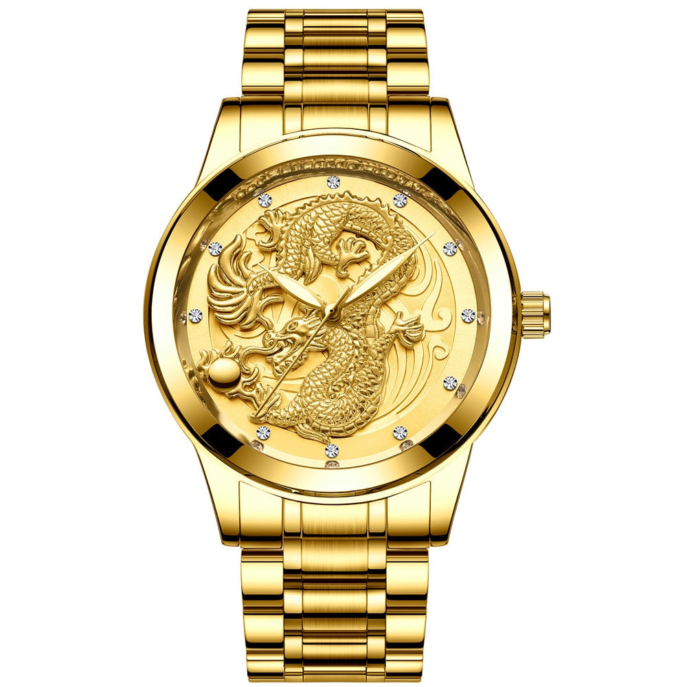 2022 New Golden Casual Steel Fashion Quartz Watch Mens Watches Top Brand Luxury Waterproof Clock Luminous Relogio Masculino