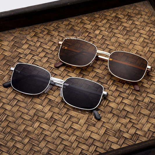 High-end men's sunglasses gentleman square sunglasses for men black brown