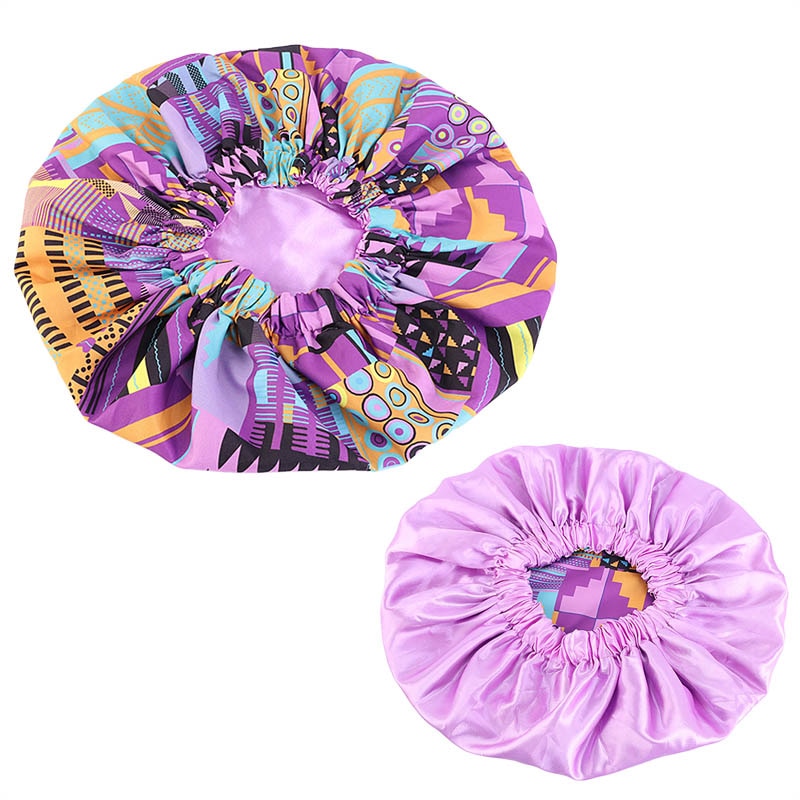 New Extra large Satin Lined Bonnets women African pattern print fabric Ankara bonnets Night Sleep Hat Ladies Turban