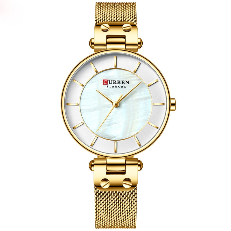 CURREN Fashion Women Watch for Ladies Quartz Watches Waterproof Steel Mesh Girl Clock Female Wristwatch Dress Relogios Feminino