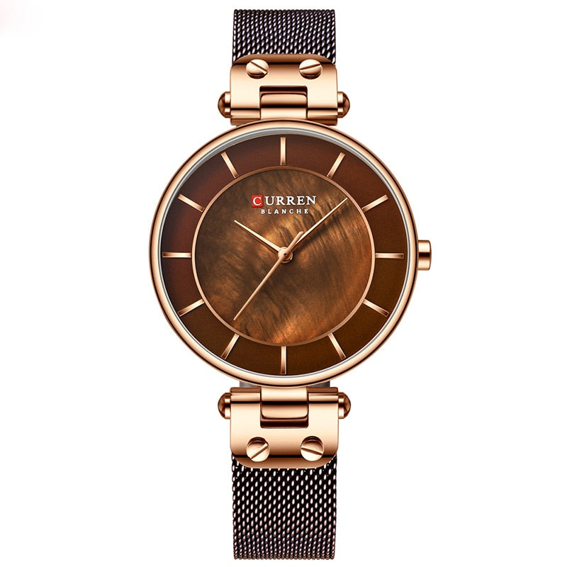 CURREN Fashion Women Watch for Ladies Quartz Watches Waterproof Steel Mesh Girl Clock Female Wristwatch Dress Relogios Feminino