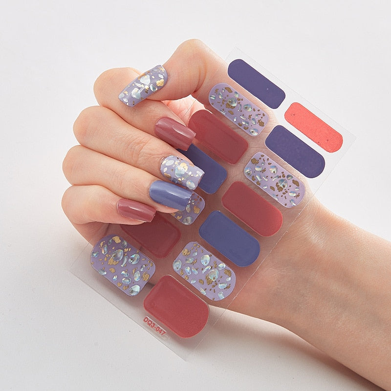 Patterned Nail Stickers Wholesale Supplise Nail Strips for Women Girls Full Beauty High Quality Stickers for Nails