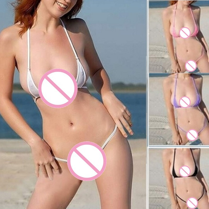 Women Sexy Micro Mini Bikini Thong Underwear G-String Bra Swimwear Sleepwear  High Quality Swimwear
