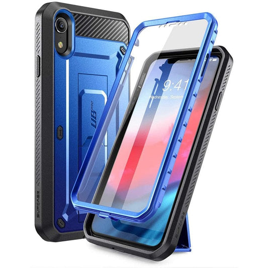 SUPCASE For iPhone XR Case 6.1 inch UB Pro Full-Body Rugged Holster Phone Case Cover with Built-in Screen Protector &amp; Kickstand