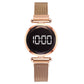 New Ladies Watch Women Touch Screen LED Watches Rose Gold Magnetic Mesh Belt Electronic Clock Digital Wristwatches Leisure watch