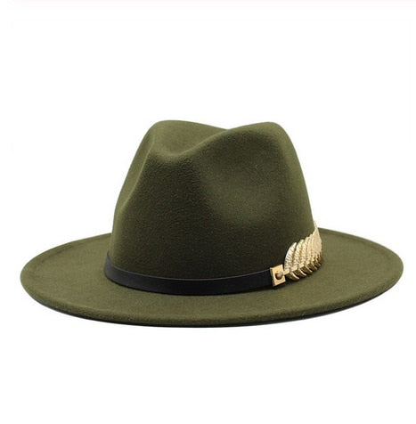 Special Felt Hat Men Fedora Hats with Belt Women Vintage Trilby Caps Wool Fedora Warm Jazz Hat Chapeau Femme feutre Panaman hat