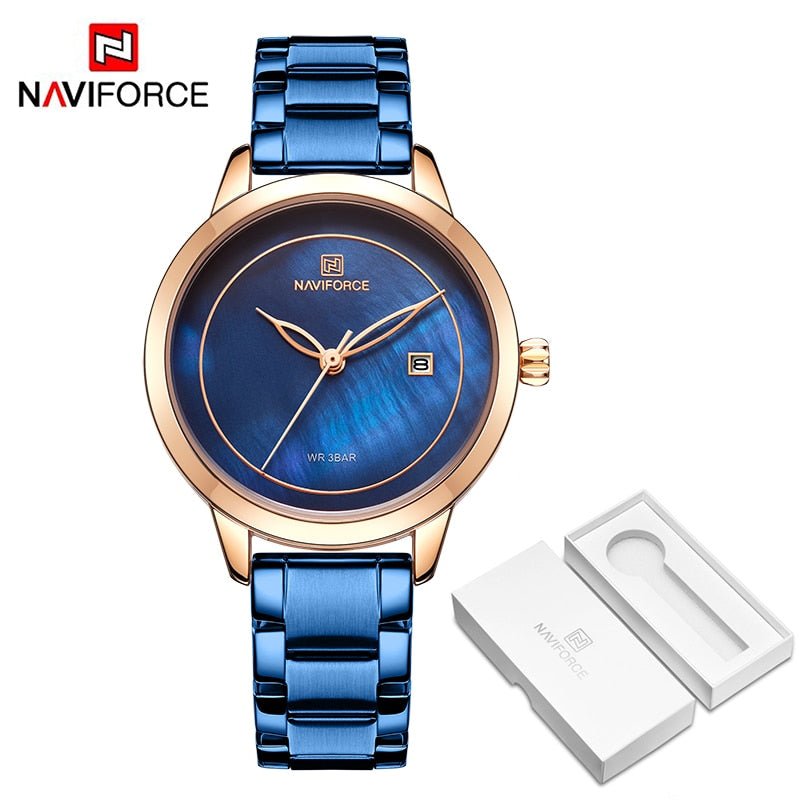 Luxury Brand NAVIFORCE Rose Gold Watches For Women Quartz Wrist watch Fashion Ladies Bracelet Waterproof Clock Relogio Feminino