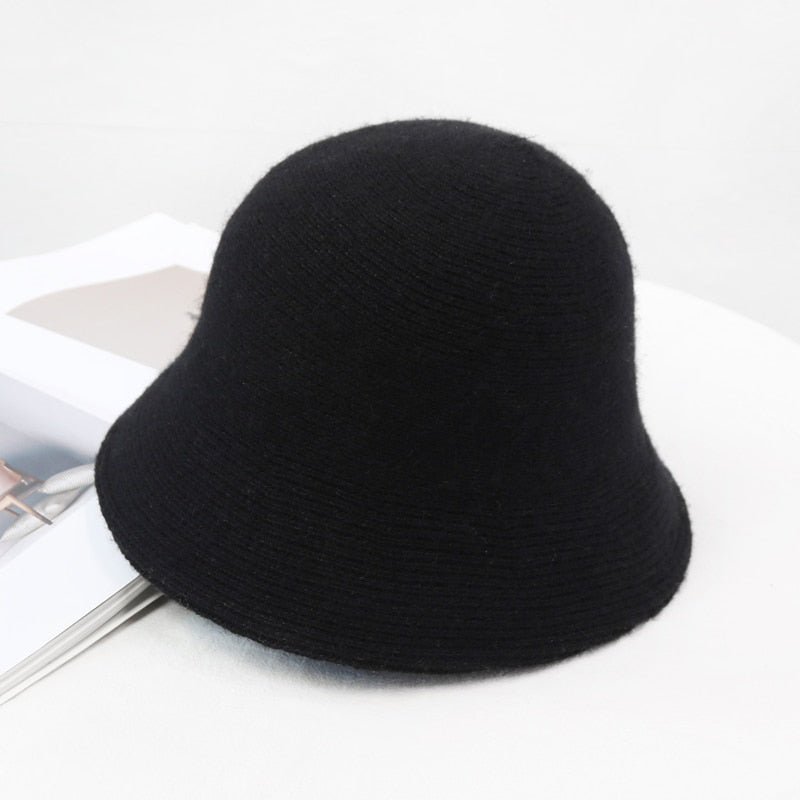 2020 panama warm winter Women&#39;s Bucket hat for teens Felt wool hat for girl sautumn and winter fashion Fur Black hip hop hat cap