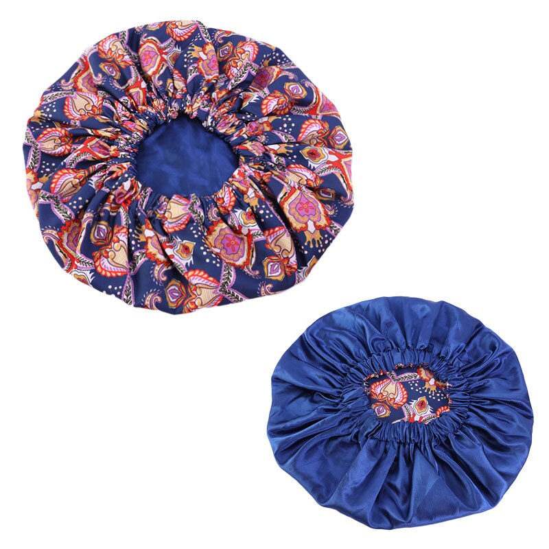 New Extra large Satin Lined Bonnets women African pattern print fabric Ankara bonnets Night Sleep Hat Ladies Turban
