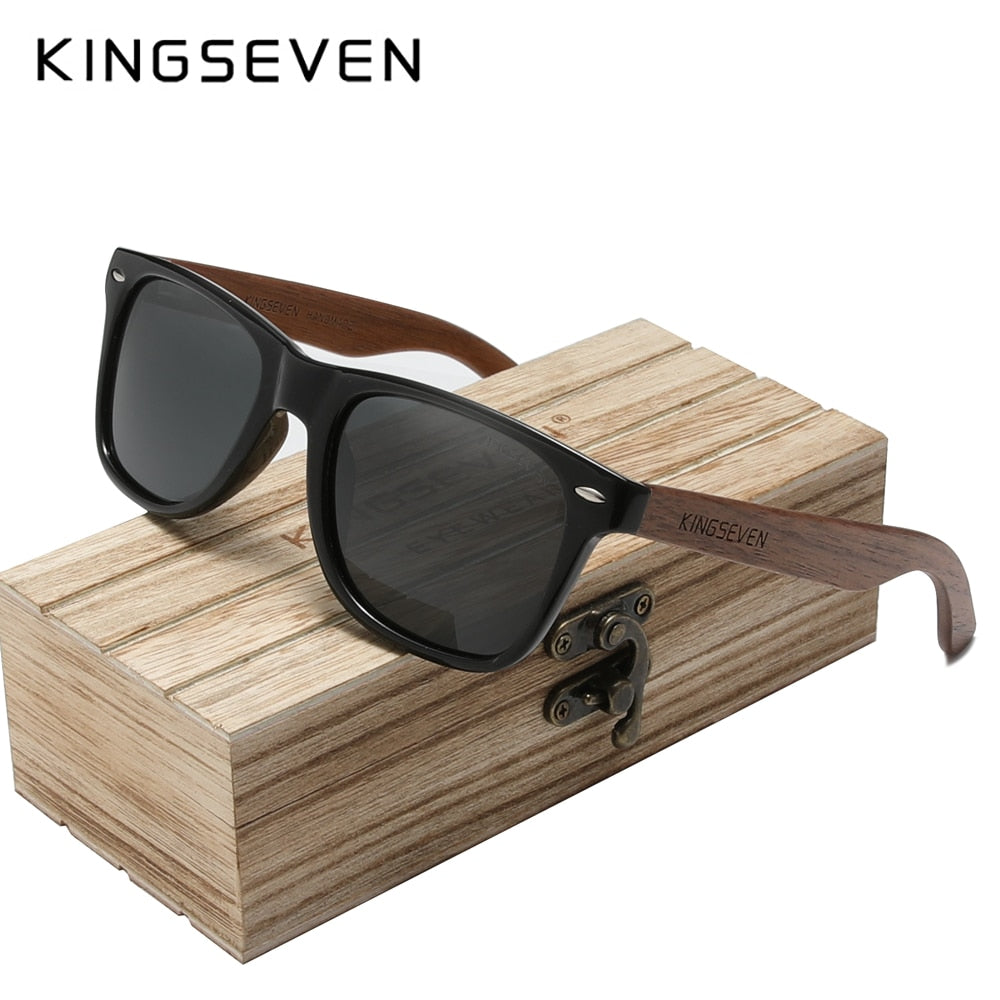 KINGSEVEN Brand 2022 Fashion Handmade Natural Wooden Sunglasses For Men Women Polarized Sun Glasses UV400 Mirror Male Eyewear