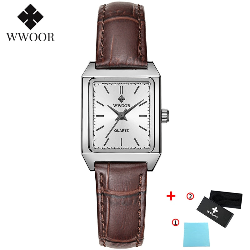 Montre Femme 2022 WWOOR Luxury Brand Womens Watches Fashion Rectangle Small Watch Woman Quartz Dress Ladies Bracelet Wrist Watch