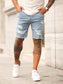 Men Stretchy Ripped Skinny Biker Embroidery Print Jeans 2021 New Style Destroyed Hole Taped Slim Fit High Quality Denim Shorts