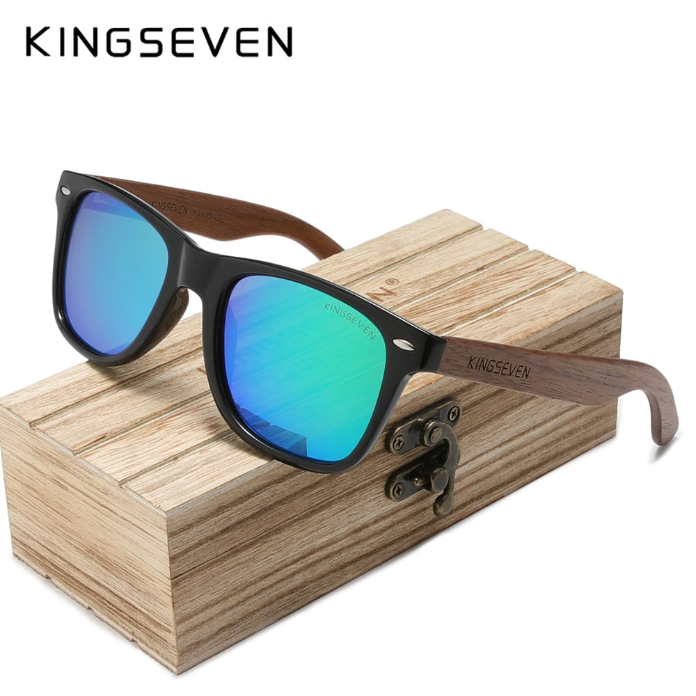 KINGSEVEN Brand 2022 Fashion Handmade Natural Wooden Sunglasses For Men Women Polarized Sun Glasses UV400 Mirror Male Eyewear