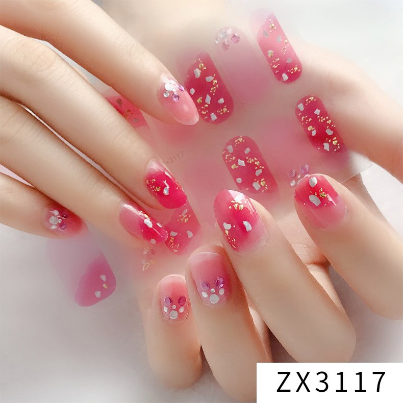 Recuerdame 1pc Flower Nail Sticker New Styles 3D Rhinestones Adhesive Sliders for Women Nails Art Decal Manicure Drop Ship