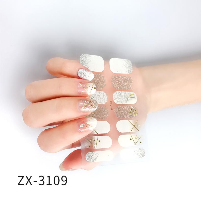 Recuerdame 1pc Flower Nail Sticker New Styles 3D Rhinestones Adhesive Sliders for Women Nails Art Decal Manicure Drop Ship