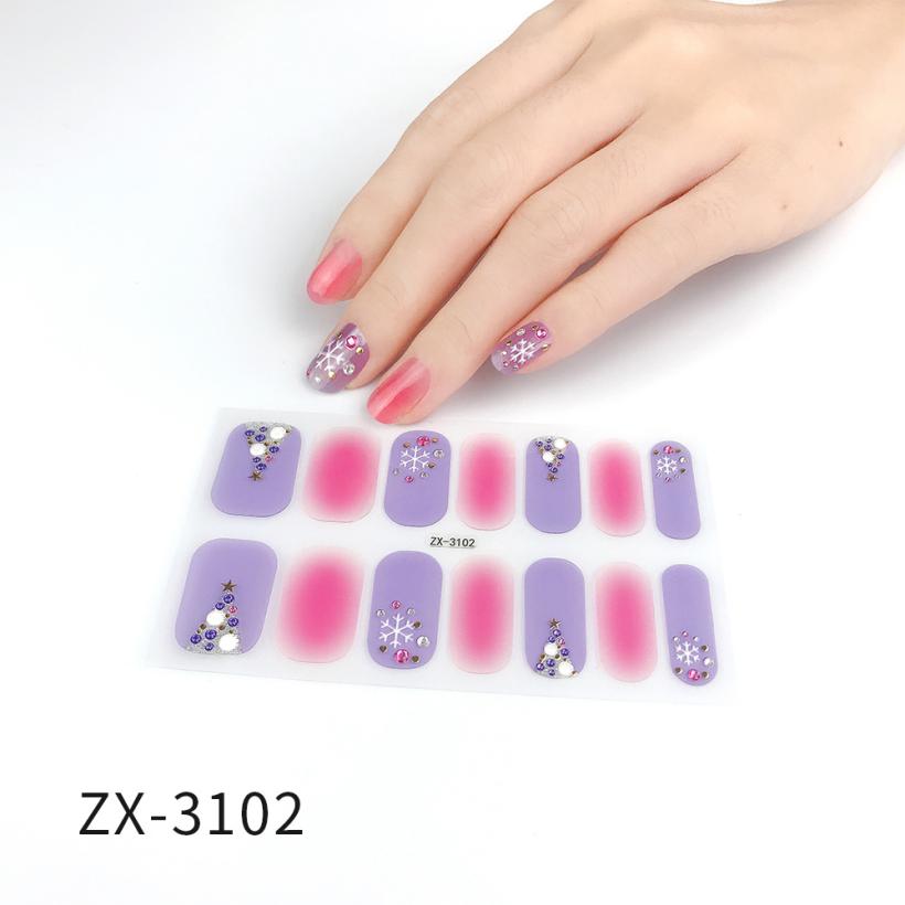 Recuerdame 1pc Flower Nail Sticker New Styles 3D Rhinestones Adhesive Sliders for Women Nails Art Decal Manicure Drop Ship