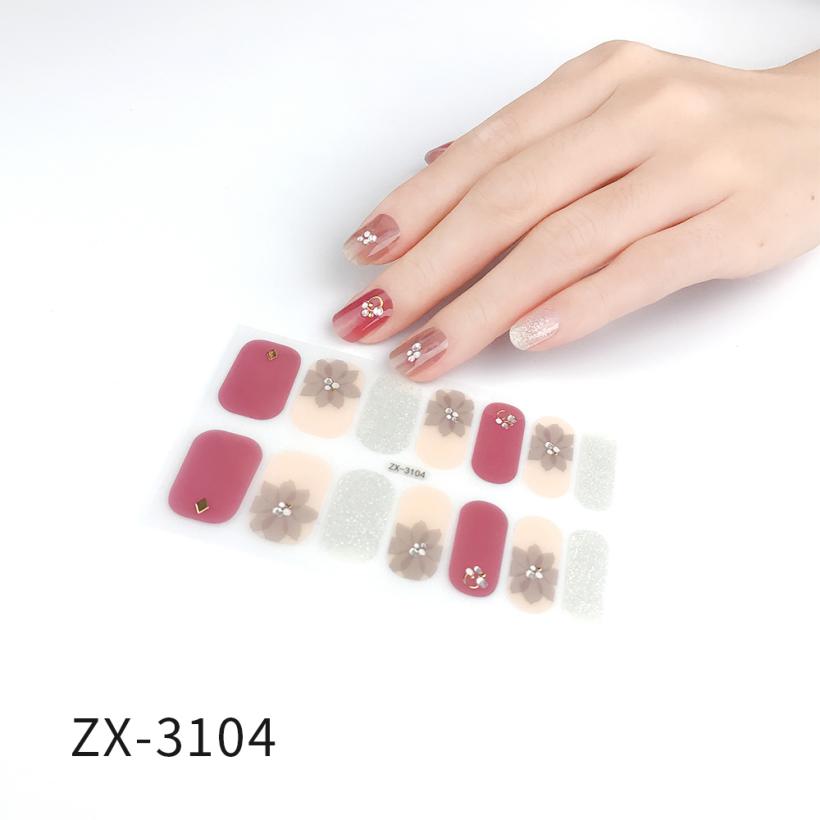 Recuerdame 1pc Flower Nail Sticker New Styles 3D Rhinestones Adhesive Sliders for Women Nails Art Decal Manicure Drop Ship