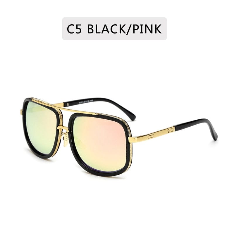 New Fashion Big Frame Sunglasses Men Square  Metal Sun Glasses Women Retro Sun Glasses Vintage High Quality Gafas Oculos De Sol