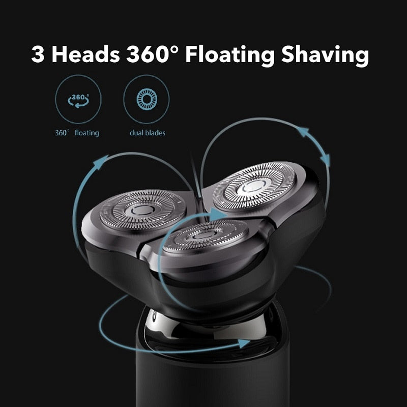 Xiaomi Mijia Electric Shaver Razor Shaving Beard Machine for Men Dry Wet Beard Trimmer Rechargeable washable 3D head Dual Blades