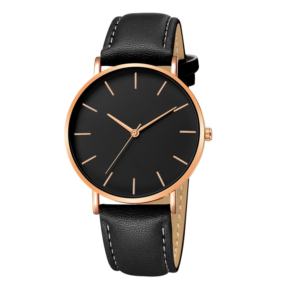 Luxury Men&#39;s Watch 2019 New Fashion Simple Leather Gold Silver Dial Men Watches Casual Quartz Clock Relogio Erkek Kol Saati