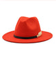 Special Felt Hat Men Fedora Hats with Belt Women Vintage Trilby Caps Wool Fedora Warm Jazz Hat Chapeau Femme feutre Panaman hat