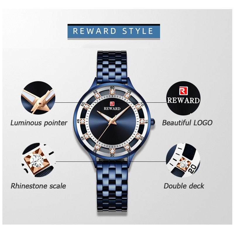 REWARD Fashion Luxury Brand Ladies Quartz Watch Casual Waterproof Women Watches Reloj Mujer 2022 Female Clock Relogio Feminino