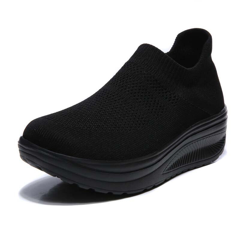 2021 Woman Vulcanize Shoes Ladies Women's Sneakers Fashion Slip-On Sock Platform Sneakers Female Women Shoes Zapatillas Mujer