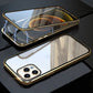 Magnetic Metal For iPhone 12 13 Pro Max Mini Case Cover Coque Clear Double-Sided Glass Bumper Phone Case Luxury Carcasa Men Girl