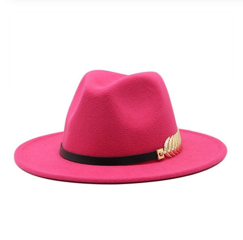 Special Felt Hat Men Fedora Hats with Belt Women Vintage Trilby Caps Wool Fedora Warm Jazz Hat Chapeau Femme feutre Panaman hat