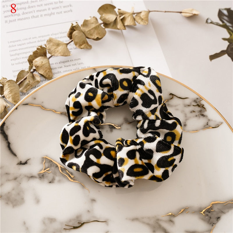 Women Scrunchies Snake/Leopard Elastic Hair Bands Ladies Stretch Ponytail Holder Print Hair Rope Headwear for Hair Accessories