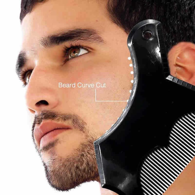 5 In 1 Men Beard Shaping Styling Template Comb Rotatable Men's Beards Combs Beauty Tool for Hair Beard Trimming Moustache Comb