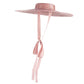 GEMVIE 4 Color Wide Brim Flat Top Straw Hat Summer Hats For Women Ribbon Beach Cap Boater Fashionable Sun Hat With Chin Strap