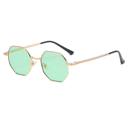 Luxury Square Sunglasses Man Woman Fashion Small Frame Polygon Sun Glasses Metal Vintage Retro Brand Octagon Gafas De Sol