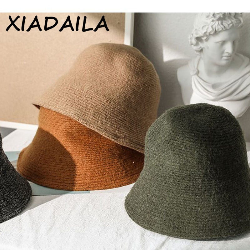 2020 panama warm winter Women&#39;s Bucket hat for teens Felt wool hat for girl sautumn and winter fashion Fur Black hip hop hat cap