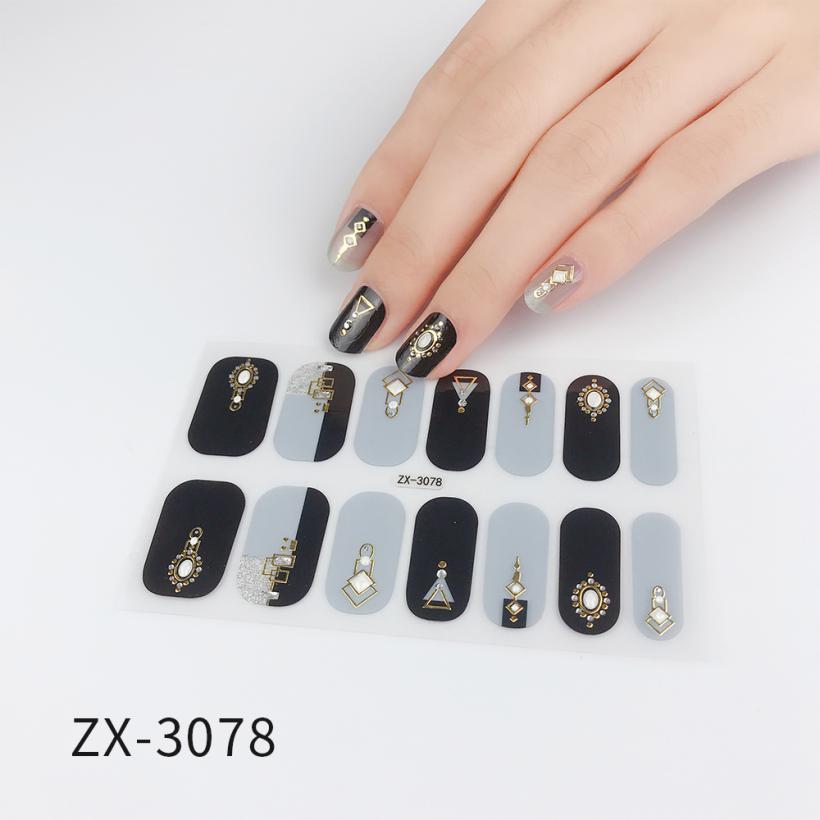 Recuerdame 1pc Flower Nail Sticker New Styles 3D Rhinestones Adhesive Sliders for Women Nails Art Decal Manicure Drop Ship