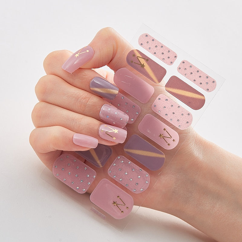 Solid Colors And Creative Nail Art Nail Wraps DIY Nail Adhesive  Creative Sticker For Nails Nails Sticker Designer Women Salon