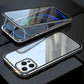 Magnetic Metal For iPhone 12 13 Pro Max Mini Case Cover Coque Clear Double-Sided Glass Bumper Phone Case Luxury Carcasa Men Girl